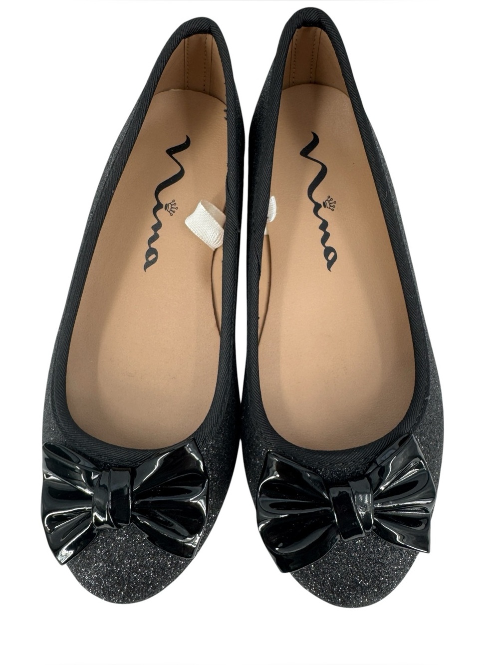 Nina Kids Girl’s Slip On Ballet Flats Size 13M
Glitter Bow Sparkle Black
